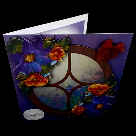 The Circular Window - Dahlias & Poppies by Diane  Hitchcox