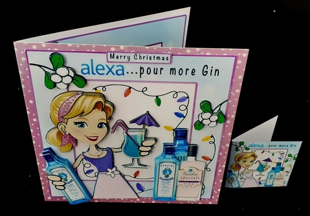 Alexa Pour More Gin - Decoupage by Diane  Hitchcox