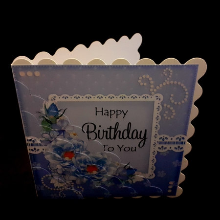 A Touch of Elegance Birthday Flowers Pearls and Lace Scalloped Corner Stacker by Diane  Hitchcox