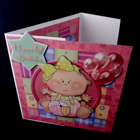 Happy 1st Birthday - Girl  by Diane  Hitchcox