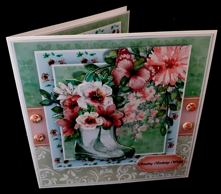 Mini Kit  Rainboots &  Vintage Roses by Diane  Hitchcox
