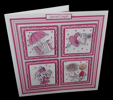 PINK LOVE SQUARES 7.5 Quick Layer Card & Insert Kit by Diane  Hitchcox