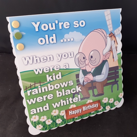 Funny Birthday Old Man 7 8x8 by Diane  Hitchcox