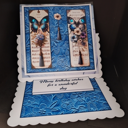 Butterflies & Tassels 7 x 7 Birthday Card by Diane  Hitchcox