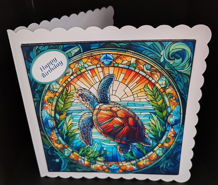 Stained Glass Ocean-Turtle by Diane  Hitchcox