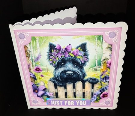 3 Purple floral Scottie card front/toppers 1 by Diane  Hitchcox