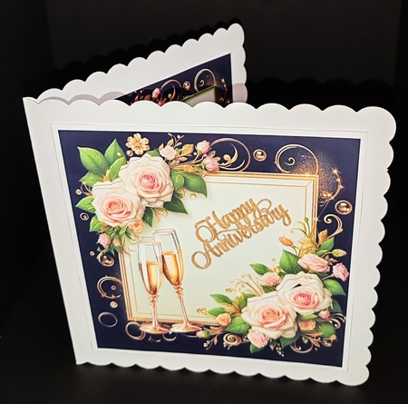 Anniversary Roses 7 x 7 Card by Diane  Hitchcox