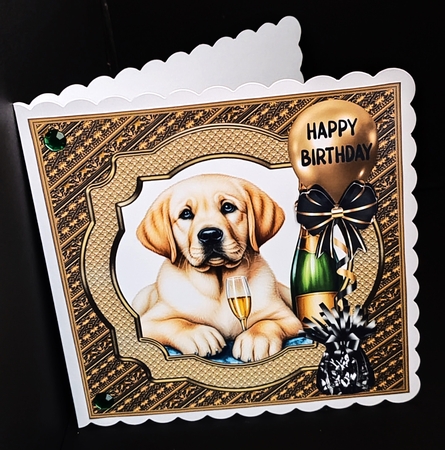 Age 60-80 Birthday pup card front 7 by Diane  Hitchcox