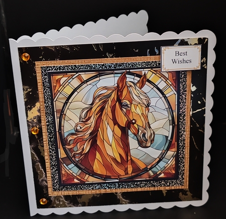 Stained Glass Horse Card Toppers by Diane  Hitchcox