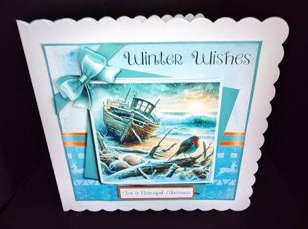 Winter Beach Boat Wreck by Diane  Hitchcox