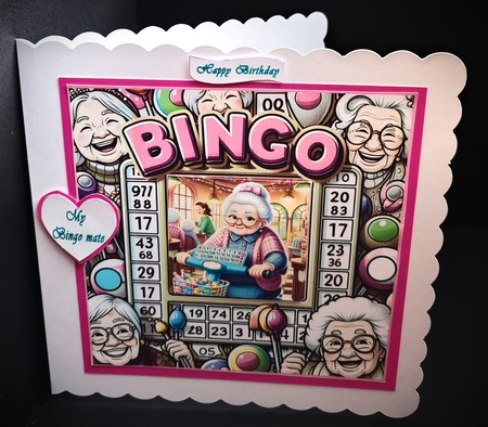  gotta love bingo queen  on her mobility scooter by Diane  Hitchcox
