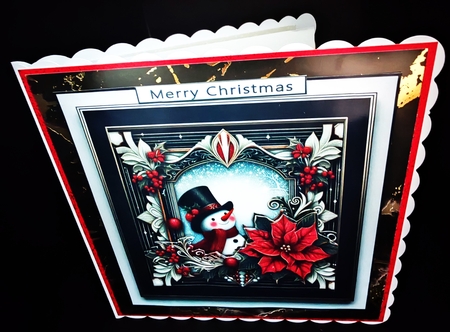 art deco style snowman christmas card  by Diane  Hitchcox