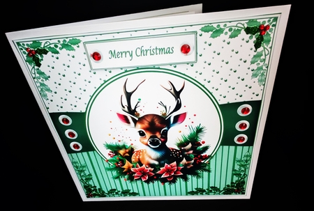 8 x 8 cute baby deer quick card front. by Diane  Hitchcox