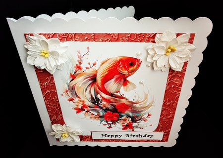 Fabulous Fish in Orange and White - Mix 1 by Diane  Hitchcox