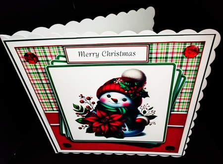 8x8 Red & Green Snowmen 42 Card Front, Gift Tag & Sentiments  by Diane  Hitchcox