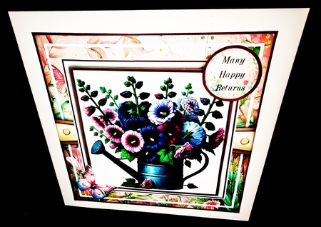 Pretty Hollyhocks by Diane  Hitchcox