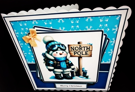 8x8 Blue Snowmen 37 Card Front, Gift Tag & Sentiments  by Diane  Hitchcox
