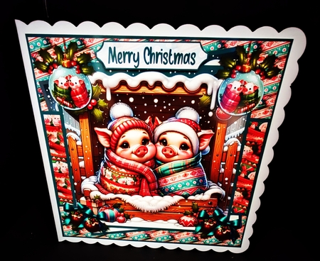 Christmas pigs in blankets 8x8 by Diane  Hitchcox