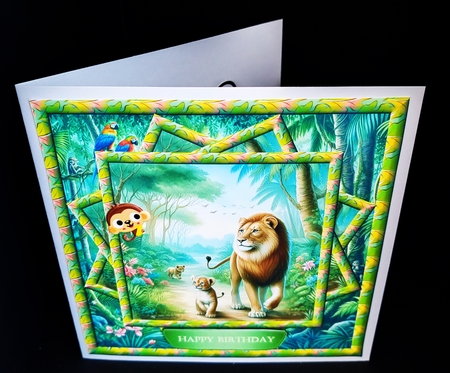 Lion with Baby Card Front by Diane  Hitchcox