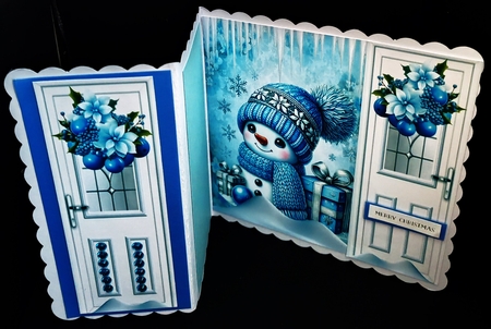 Cute Snowman With Gift Gatefold (ONE) by Diane  Hitchcox
