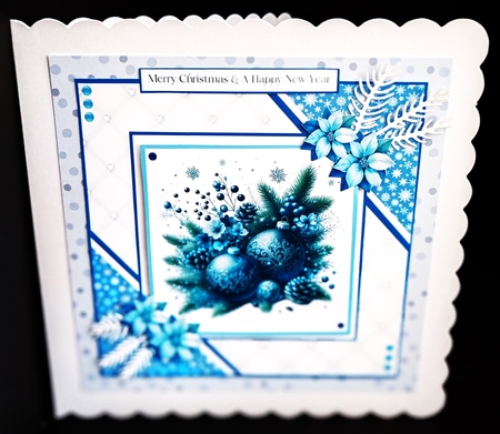 Blue Christmas Ornaments by Diane  Hitchcox