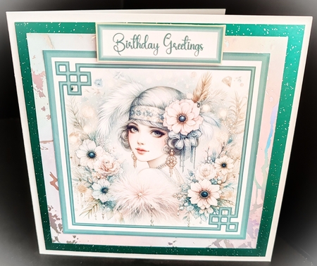 6x6 Flapper Ladies 7 & 8 with Sentiments CU4CU/PU/CU by Diane  Hitchcox