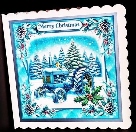 A vintage Christmas Tractor by Diane  Hitchcox