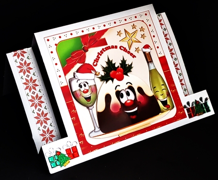 6x6 Christmas pudding and wine  by Diane  Hitchcox
