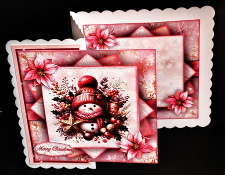 The Snowmen Pink Mini Kit 7X7 by Diane  Hitchcox