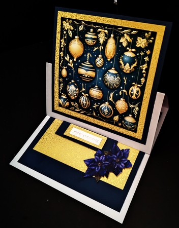 Navy Gold Christmas Card Toppers by Diane  Hitchcox