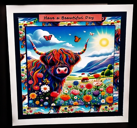 highland coo floral 2 by Diane  Hitchcox