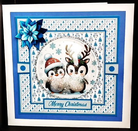 Penguin Pals Blue 2 Decoupage Card Kit by Diane  Hitchcox