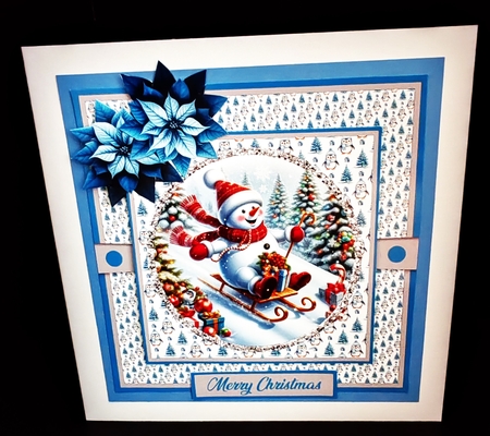 Snowman Sledging 1 Decoupage Card Kit by Diane  Hitchcox
