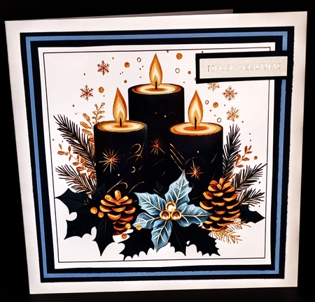 Navy and Gold Christmas Card Toppers by Diane  Hitchcox