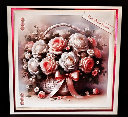 Beautiful Basket Of Roses by Diane  Hitchcox