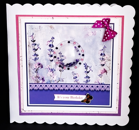 8x8 Lavender Shabby Floral Frames/Mats 7-12 in JPEG & PNG  by Diane  Hitchcox