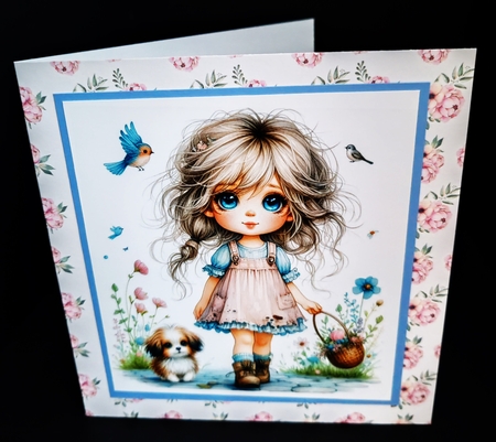 Little Girl and Puppy by Diane  Hitchcox
