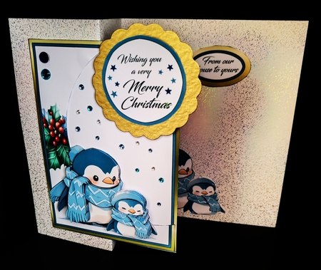Cutaway Cute Penguins by Diane  Hitchcox