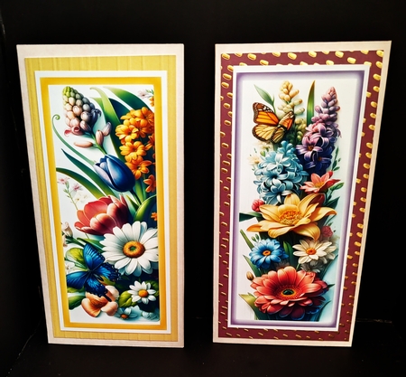 Spring Flowers DL Toppers Or Bookmarks x 9  by Diane  Hitchcox