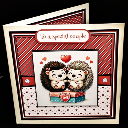 Hedgehog Love 1 - Valentine - Anniversary - Engagement decoupage card kit by Diane  Hitchcox