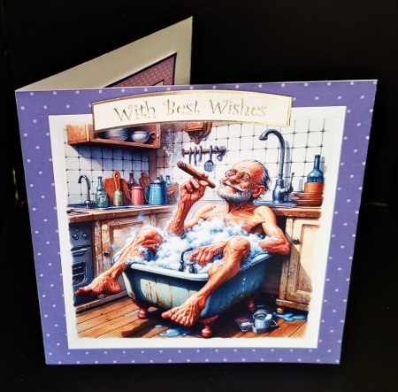 Old man bathing in kitchen sink  - For Cardmakers & Designers  by Diane  Hitchcox