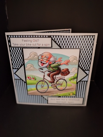 Feeling Old? Take your bike out for a spin - cycling themed decoupage card kit by Diane  Hitchcox