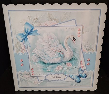 Powder Blue Floral Animals Card And Toppers Set by Diane  Hitchcox