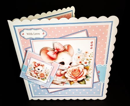 Little Mouse With Rose by Diane  Hitchcox