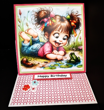 birhday girl with frog by Diane  Hitchcox