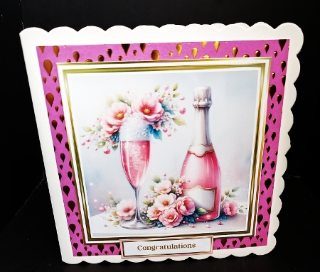 6x6 Pink Champagne 2 Toppers and Sentiments sheet by Diane  Hitchcox