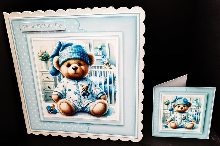 8x8 Baby Boy Teddy 1 - Mini Decoupage Kit - x7 A4 Sheets by Diane  Hitchcox