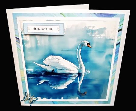 4 x Swan Gliding Gracefully Across a Lake – Watercolor Illustration (4096px x 4096px, 300dpi, .png) by Diane  Hitchcox