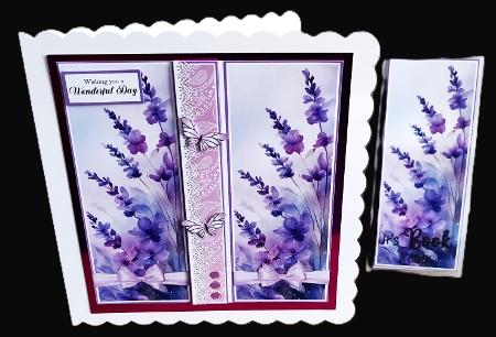 Purple Flower Bookmark Card 4 by Diane  Hitchcox