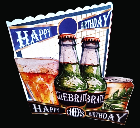 CHEERS to All The Years - BEER - Large Shaped Card Front by Diane  Hitchcox